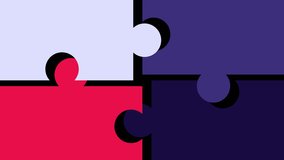 Simple puzzle transition animation, moving smoothly across the screen. There are 3 color style options. Alpha channel only on 4K - Powered by Shutterstock - Get 15% off with code: PIKWIZARD15