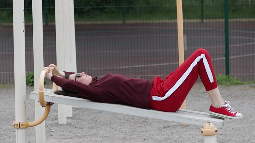 Woman exercising or doing workout session outside