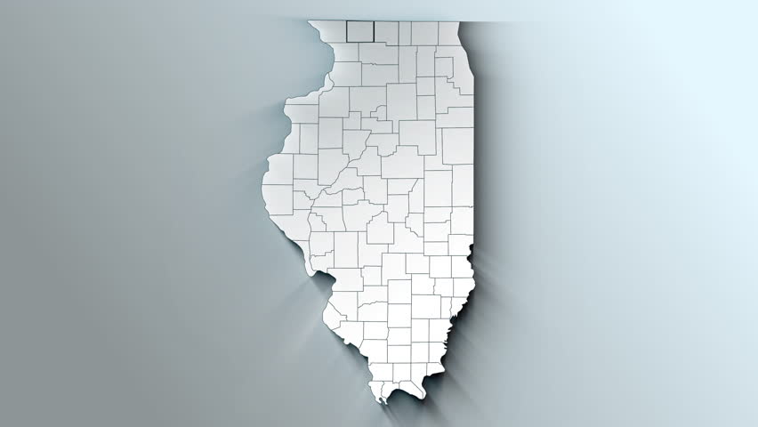 Modern Dynamic White Map of Illinois with Counties