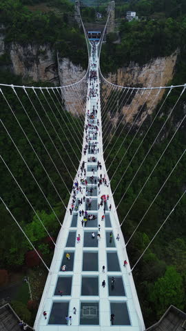 Zhangjiajie Glass Bridge from a bird