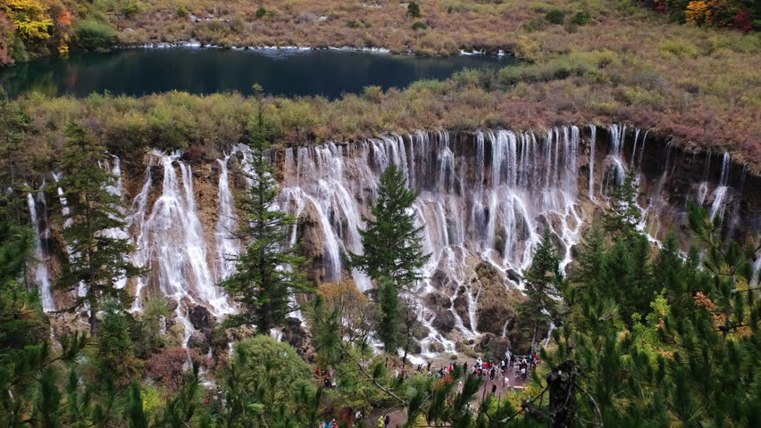 Jiuzhaigou Waterfall from a bird