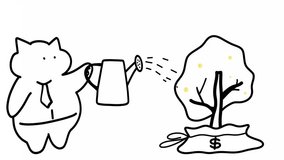 Financial Growth Illustration: Cat Nurturing Investment Plant that Grows Money - Powered by Shutterstock - Get 15% off with code: PIKWIZARD15