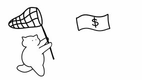 Chasing Wealth: Cat Fishing for Flying Dollar Bills - Powered by Shutterstock - Get 15% off with code: PIKWIZARD15