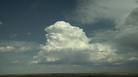 Thunderstorm with Hail. Hailshaft visible from isolated cumulonimbus