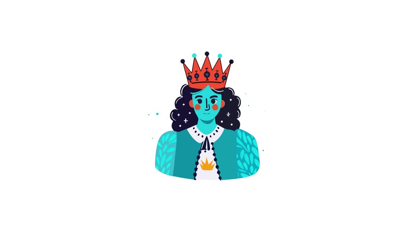 Royal vibes sticker in flat animated style