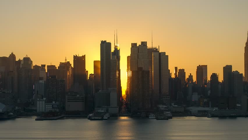 Sunset at Manhattan in New York City