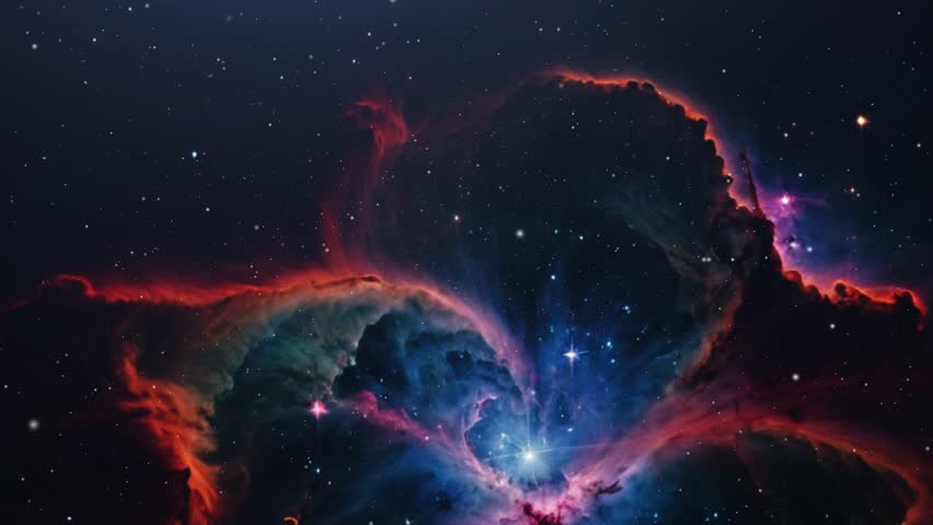 Cosmic nebula of bright nebula in deep space 4k