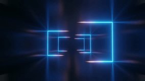 Endless corridor with neon lines tending up and moving forward a concrete corridor illuminated with blue neon lights. Futuristic abstract colorful background in bright neon blue colors. 3d animation - Powered by Shutterstock - Get 15% off with code: PIKWIZARD15