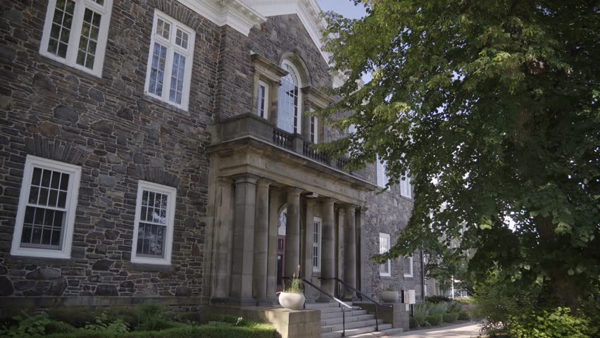 Halifax Dalhousie University - Macdonald Memorial Library on a Bright Sunny Day in 4K. 