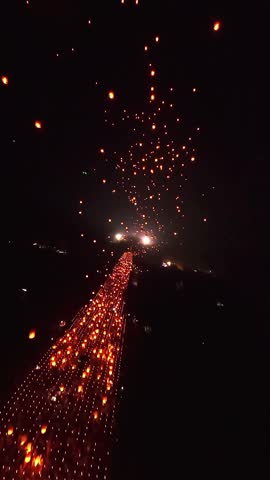 aerial view of the lantern festival in jogja indonesia