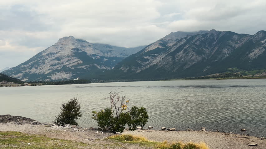 Landscape with lake and mountains, Banff National Park, Canada. Static