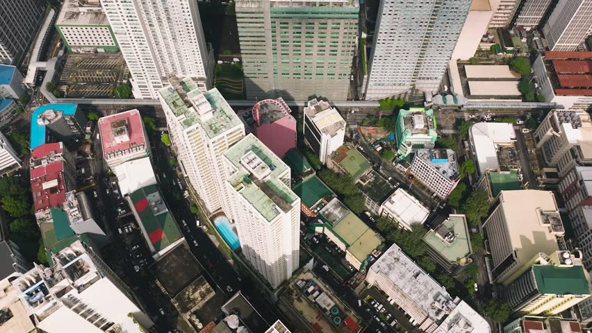 Downtown buildings and hotels in Makati City. Metro Manila, Philippines.