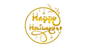 Happy Holidays gold text color animation with snowflakes. holly leaves. Festive holiday design suitable for greeting cards. social media posts. and decorations. - Powered by Shutterstock - Get 15% off with code: PIKWIZARD15