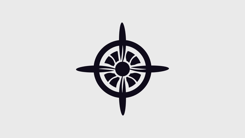 Ceiling fan icon animation, white background, Propeller Symbol,