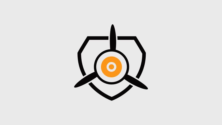 Ceiling fan icon animation, white background, Propeller Symbol,