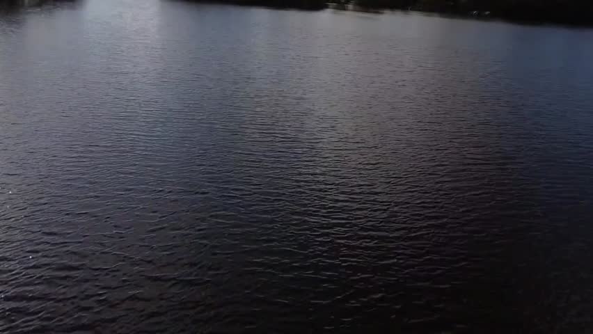flight over a beautyful lake