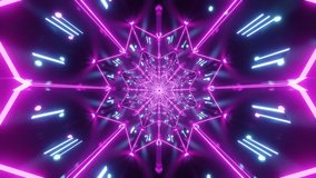 A 3d abstract VJ loop purple, neon Eight-Pointed Star background - suitable for visual music performances - Powered by Shutterstock - Get 15% off with code: PIKWIZARD15
