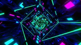 A 3d abstract VJ loop background of a futuristic, infinity, colorful neon square tunnel - Powered by Shutterstock - Get 15% off with code: PIKWIZARD15