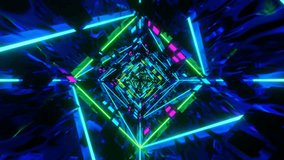 A 3d abstract VJ loop background of a futuristic, infinity, colorful neon square tunnel - Powered by Shutterstock - Get 15% off with code: PIKWIZARD15