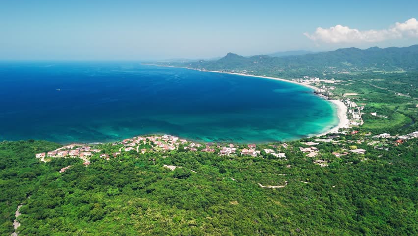 Drone View of Beaches from Punta Mita to Sayulita. Nayarit, Mexico