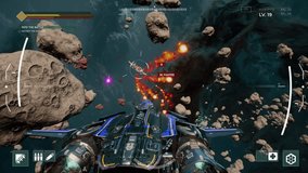 Defeat in the level of a single player futuristic sci-fi pc digital video game. Defeat in the interstellar battle in a pc game challenge. Defeat screen after starship explosion in a pc game. - Powered by Shutterstock - Get 15% off with code: PIKWIZARD15