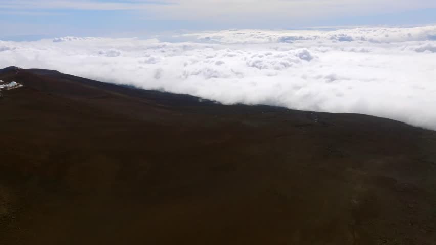 Haleakalā clouds filmed with a drone, Maui Hawaii