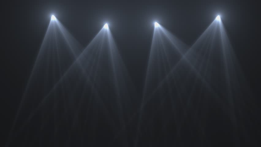Four Spotlights with Dramatic Beam Effect on Dark Background