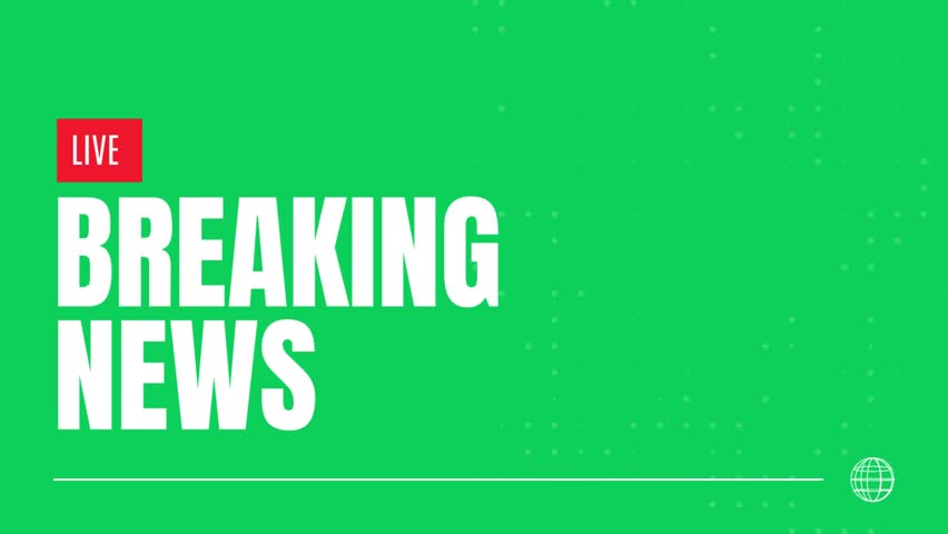 Breaking News - Lower third live breaking news background green screen and seamless looping ticker with blank text boxes for new coverage