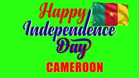 Happy Independence Day Cameroon, Waving Flag of Cameroon Insolated Green Screen, Cameroon 3D Flag Animation - Powered by Shutterstock - Get 15% off with code: PIKWIZARD15