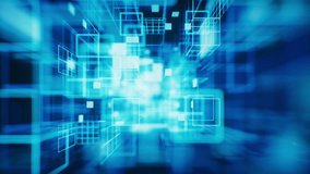 Digital cyberspace with glowing cross lines, 3d rendering. Motion graphic. - Powered by Shutterstock - Get 15% off with code: PIKWIZARD15