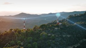 Telecommunication tower 5G 6G radio network smart antennas installed connected - Powered by Shutterstock - Get 15% off with code: PIKWIZARD15