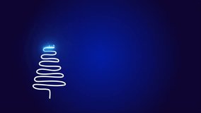 2D animation of light outlining a white Christmas tree on a dark blue background, followed by falling snow. Ideal for holiday greetings, festive intros, and winter-themed projects. - Powered by Shutterstock - Get 15% off with code: PIKWIZARD15