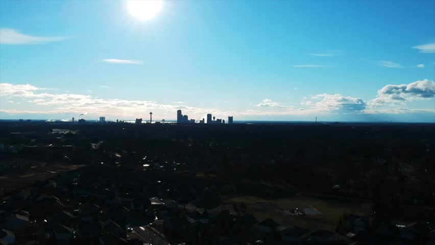 Niagara Falls, Aerial view. View of the city from a distance.