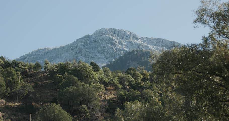 Santa Rita Mountains Mountain Peak in Winter Snow in Arizona Sky Island