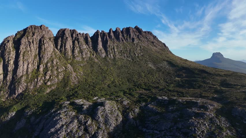 4K60 Drone Footage of Cradle Mountains, World Heritage Site in Tasmania Australia