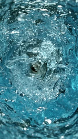 Super Slow Motion of Rotating Water in Twister Shape . Filmed on High Speed Cinema Camera , 1000 fps