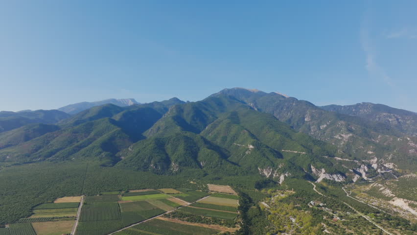 Aerial views highlight Mount Olympus, Greece