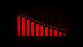 Animated down graph icon designed business or finance concept icon. Finance, Business Info graphic animation, Bar graph. business loss graph show chart. - Powered by Shutterstock - Get 15% off with code: PIKWIZARD15