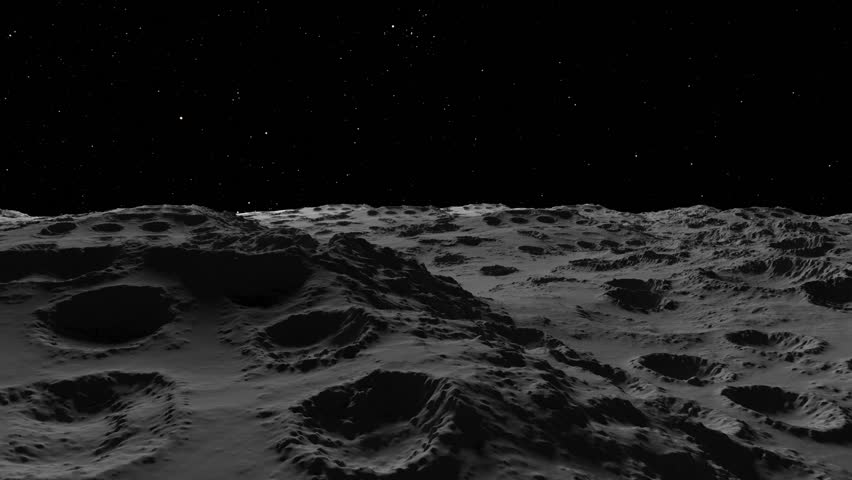 Moon, Lunar landscape flyby 4k Ultra HD