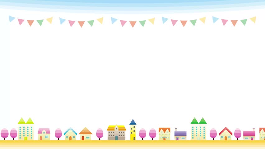 Simple spring cityscape animation.　Cherry blossoms