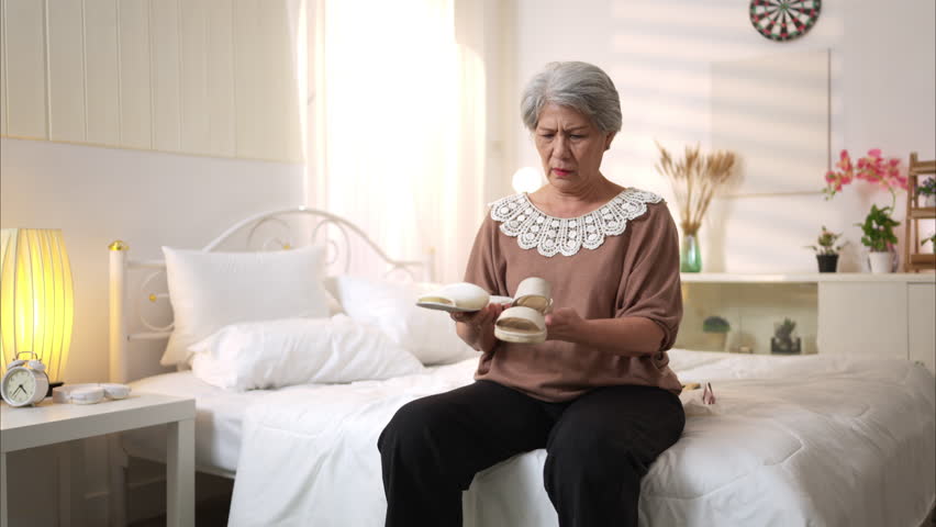 Elderly woman with dementia or Alzheimer's