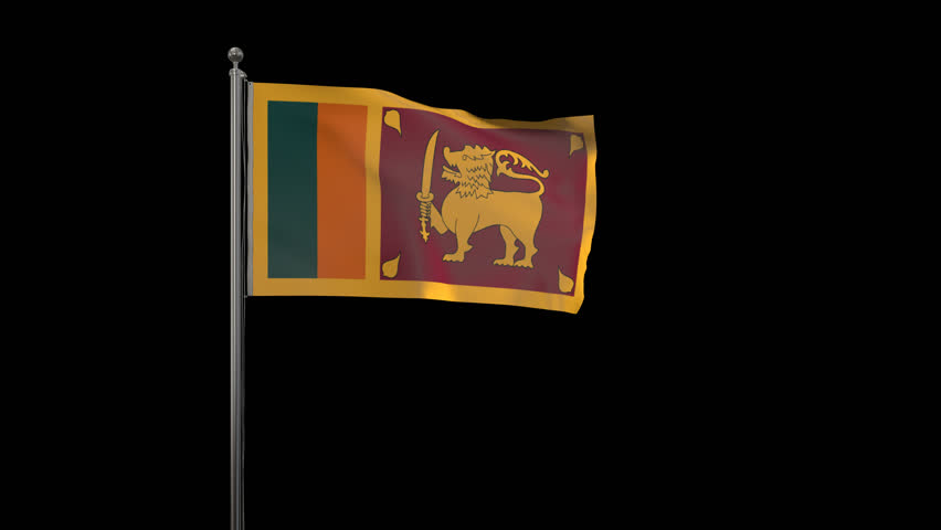 Waving Sri-Lanka Flag 3D Animation. 4K Resolution Video