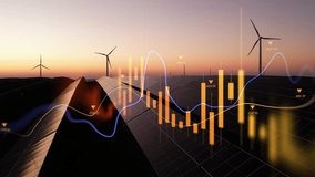 Increase in electricity prices on the world market. Green energy in full development.Investment finance chart,stock market business and exchange financial growth graph.	 - Powered by Shutterstock - Get 15% off with code: PIKWIZARD15