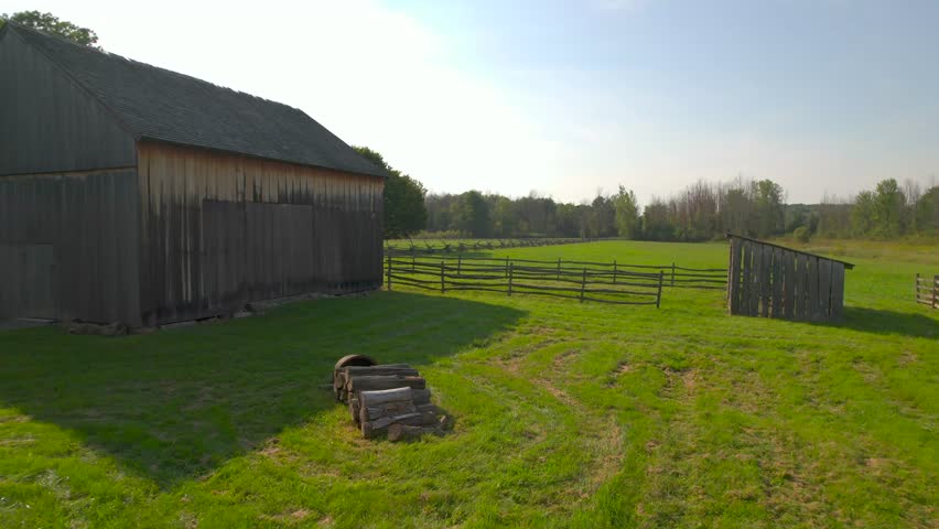 Back of the Shed on the property of the Frame house and cabin Joseph Smith Historical and Origin site for the Church of Jesus Christ of Latter-day Saints in Palmyra, New York.