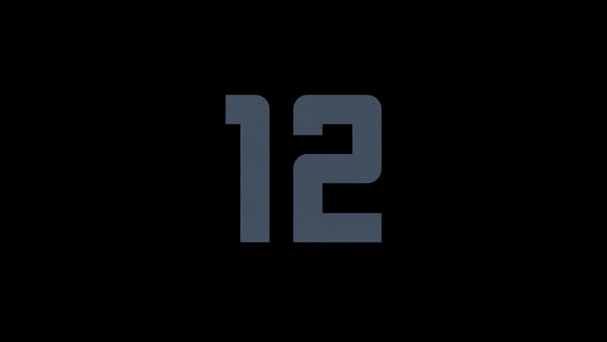 Scroll Number 12. Rolling Number. Transparent Background. Alpha Channel