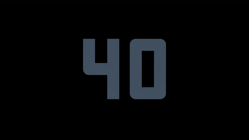 Scroll Number 40. Rolling Number. Transparent Background. Alpha Channel