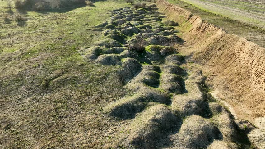 Natural fortifications to easy defense territories in warfare. Somewhere in Ukraine, 2024.