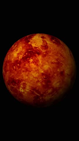 4K vertical video of venus planet in space with stars