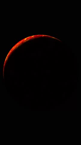 4K vertical video of venus planet with stars in dark space