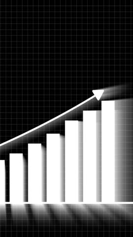 Black and white graph grow - 4K vertical video